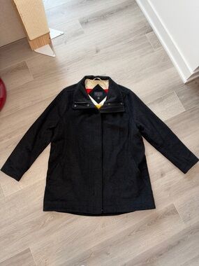 Pendleton Water Resistant Wool Jacket Glacier Stripe Lined Charcoal Sz XL